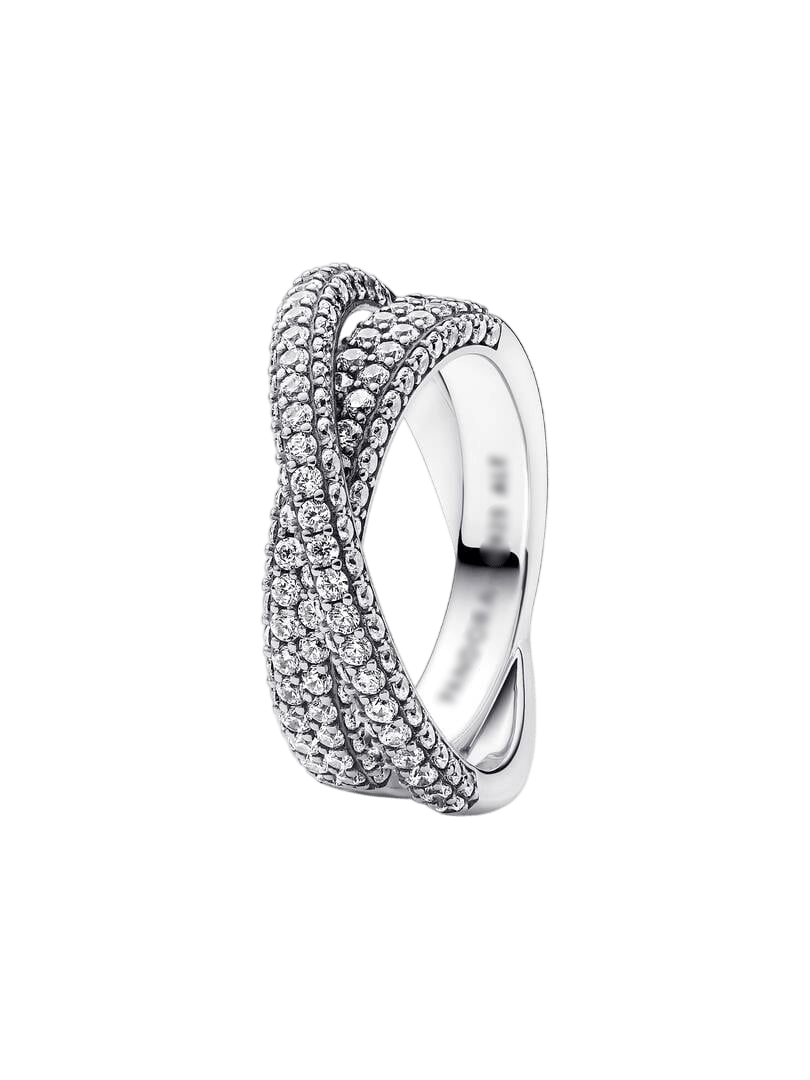 Inel strălucitor cu benzi încrucișate