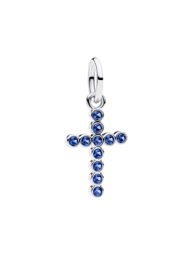 Pandantiv Cruce Strălucitoare Albastră