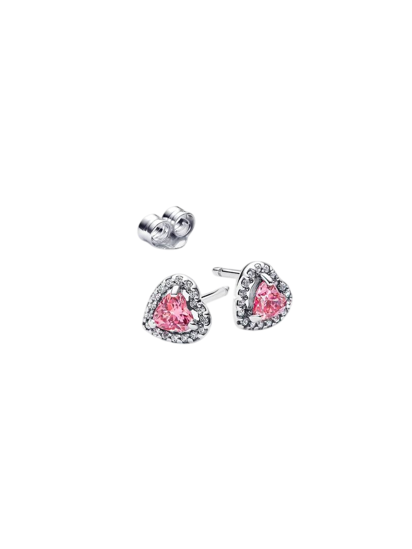 Cercei Inimă de Cristal Roz