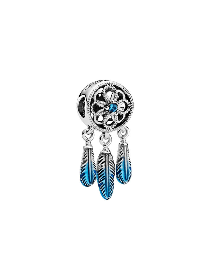 Talisman Dreamcatcher cu Pene Albastre